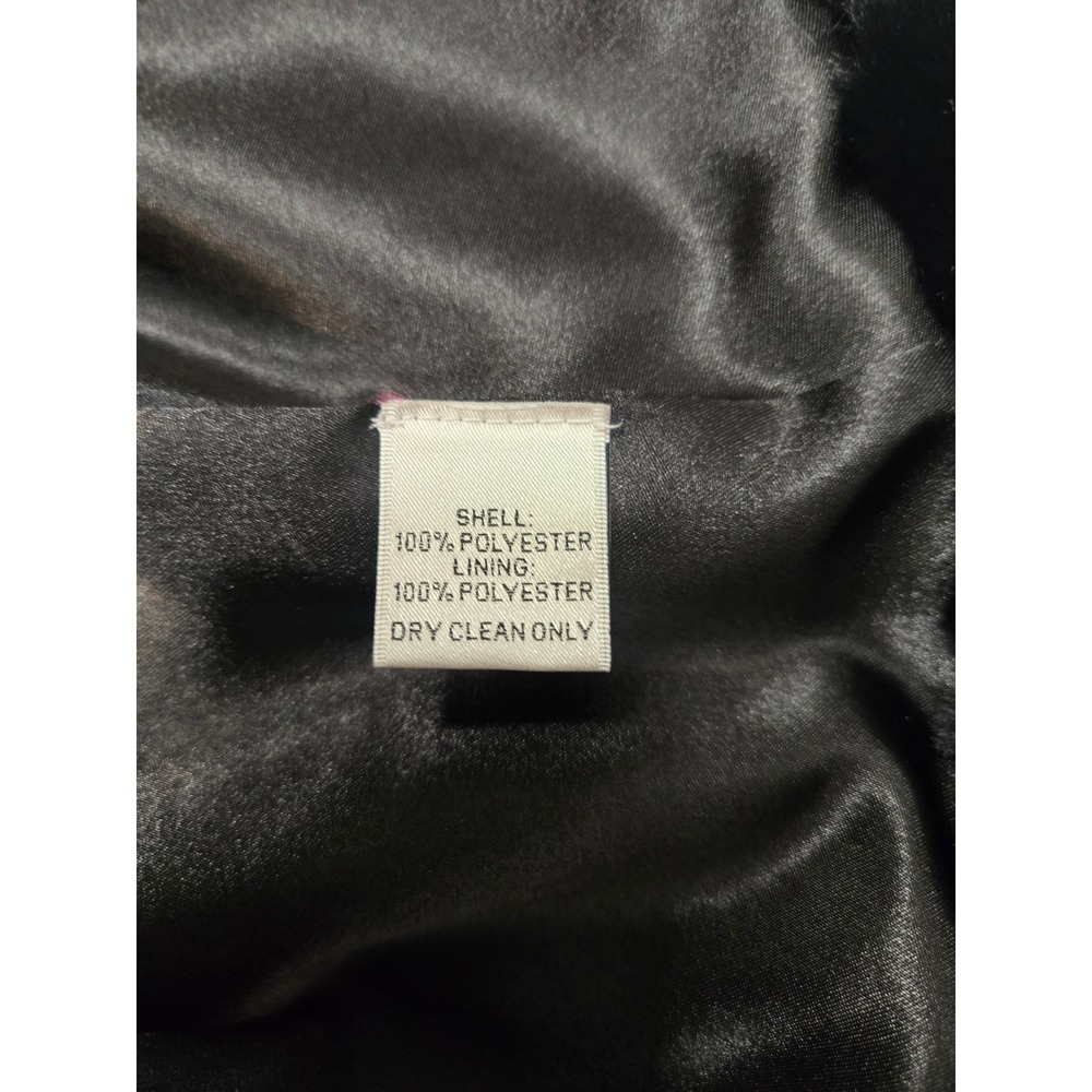 Badgley Mischka Black Faux Fur Capelet Zipper Arm Slits Small Outerwear Wrap - Picture 5 of 7